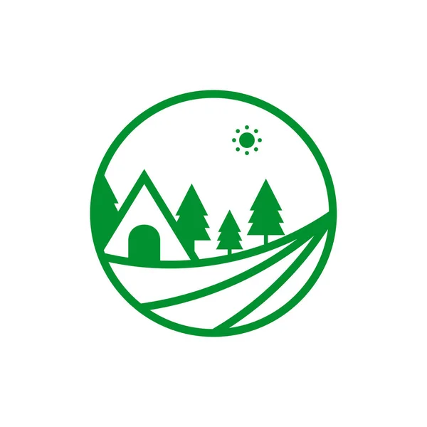 Ilustracja Wektora Projektu Logo Krajobrazu Przyrodniczego Wzór Koncepcji Logo Kreatywnego — Wektor stockowy