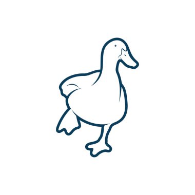 Ördek tasarımı vektör illüstrasyonu, Creative Duck logo tasarım konsept şablonu, simgeler