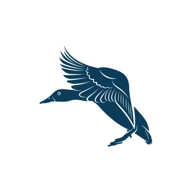 Ördek tasarımı vektör illüstrasyonu, Creative Duck logo tasarım konsept şablonu, simgeler