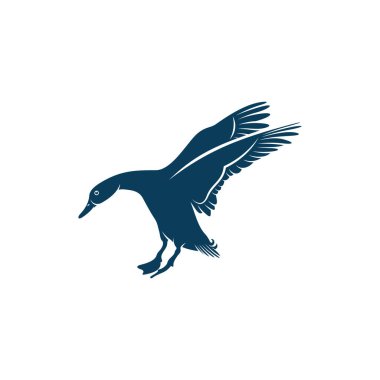 Ördek tasarımı vektör illüstrasyonu, Creative Duck logo tasarım konsept şablonu, simgeler