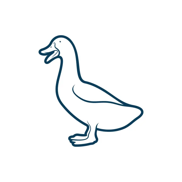 Ilustracja Wektora Projektu Duck Wzór Koncepcji Logo Creative Duck Ikony — Wektor stockowy