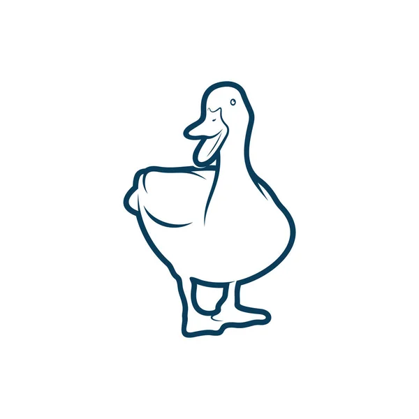 Illustration Vectorielle Conception Canard Modèle Concept Conception Logo Creative Duck — Image vectorielle