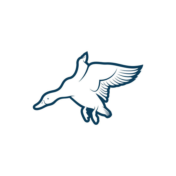Утка дизайн векторной иллюстрации, Creative Duck дизайн логотипа шаблон концепции, символы иконки