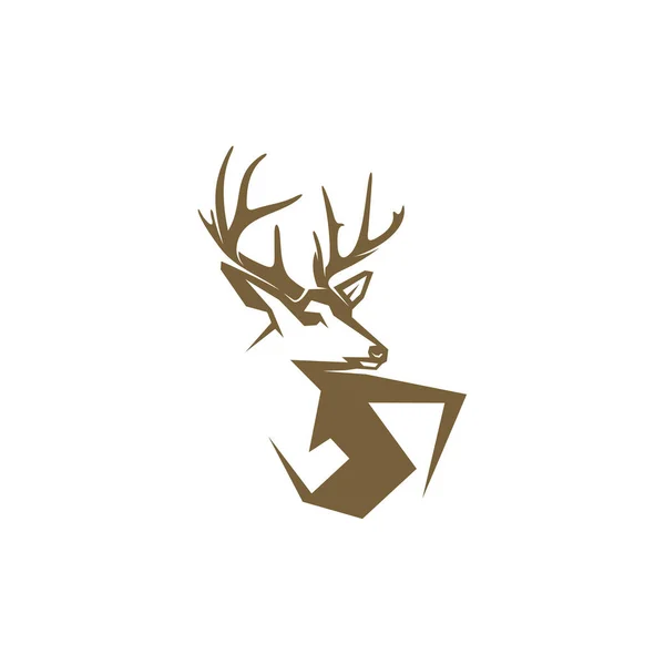 鹿头设计矢量图解 创意鹿头设计概念模板 符号图标 — 图库矢量图片