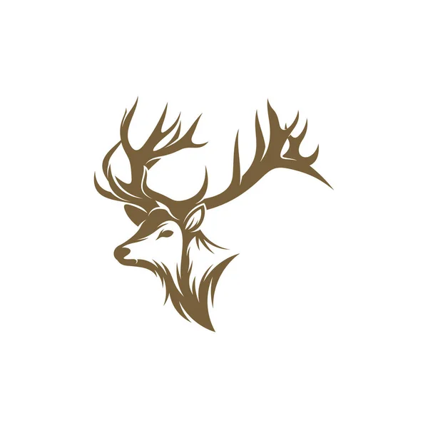 Hjort Huvud Design Vektor Illustration Creative Deer Huvud Logotyp Design — Stock vektor