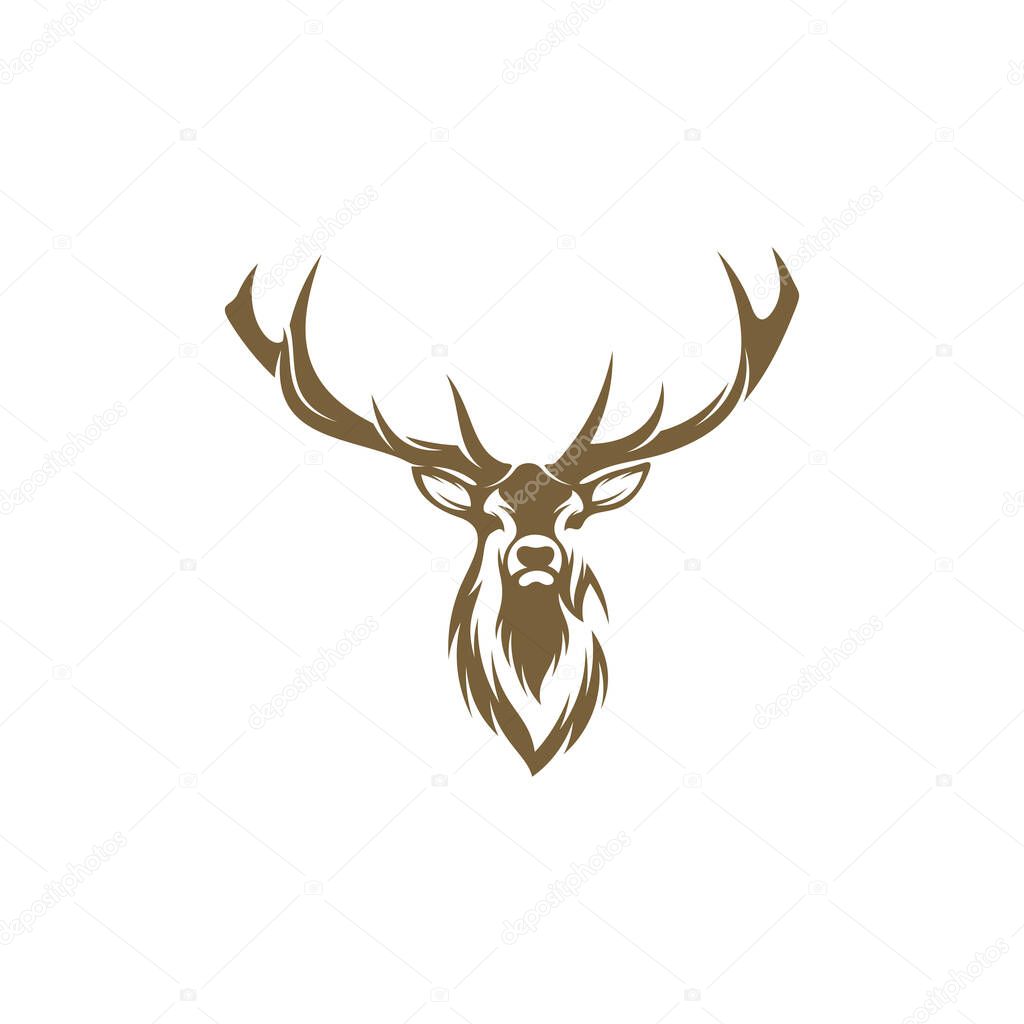 Deer head design vector illustration, Creative Deer head logo design concept template, symbols icons