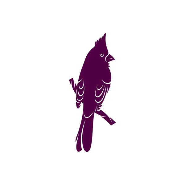 Ilustración Del Vector Diseño Del Pájaro Cardenal Del Norte Plantilla — Vector de stock