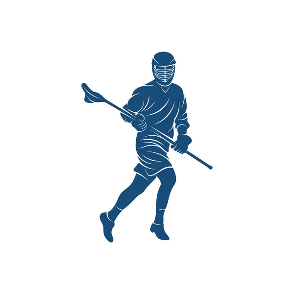 Sport Lacrosse Design Vector Illustratie Creatief Lacrosse Logo Ontwerp Concept — Stockvector