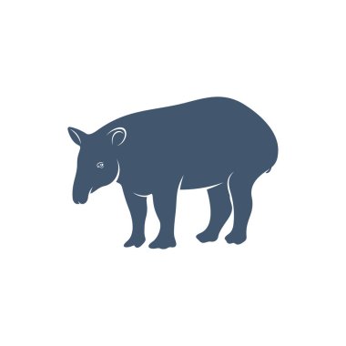 Tapir tasarım vektör illüstrasyonu, Yaratıcı Tapir logo tasarım konsept şablonu, sembol simgeleri