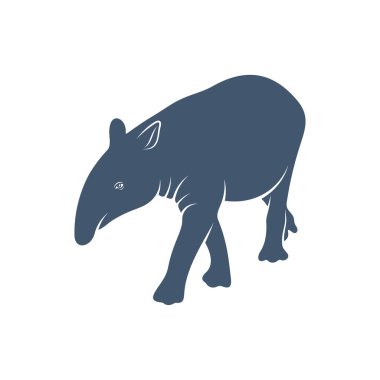 Tapir tasarım vektör illüstrasyonu, Yaratıcı Tapir logo tasarım konsept şablonu, sembol simgeleri