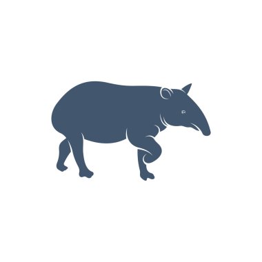 Tapir tasarım vektör illüstrasyonu, Yaratıcı Tapir logo tasarım konsept şablonu, sembol simgeleri