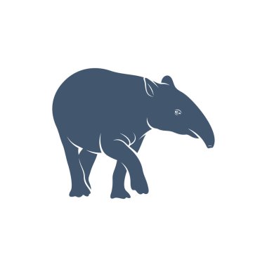 Tapir tasarım vektör illüstrasyonu, Yaratıcı Tapir logo tasarım konsept şablonu, sembol simgeleri