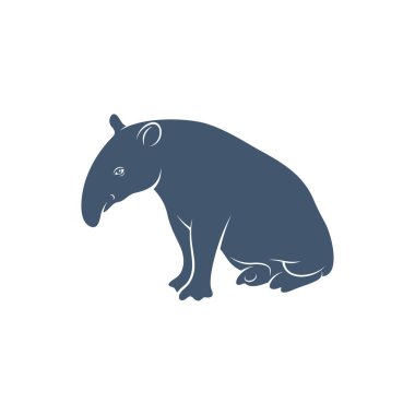 Tapir tasarım vektör illüstrasyonu, Yaratıcı Tapir logo tasarım konsept şablonu, sembol simgeleri