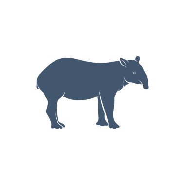 Tapir tasarım vektör illüstrasyonu, Yaratıcı Tapir logo tasarım konsept şablonu, sembol simgeleri