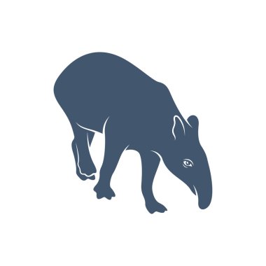 Tapir tasarım vektör illüstrasyonu, Yaratıcı Tapir logo tasarım konsept şablonu, sembol simgeleri