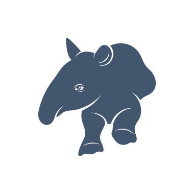 Tapir tasarım vektör illüstrasyonu, Yaratıcı Tapir logo tasarım konsept şablonu, sembol simgeleri