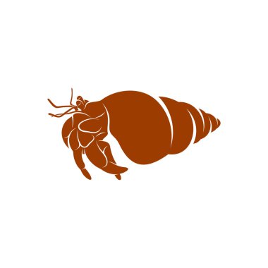 Münzevi yengeç tasarım vektör çizimi, Yaratıcı Münzevi yengeç logosu tasarım konsept şablonu, sembol simgeleri