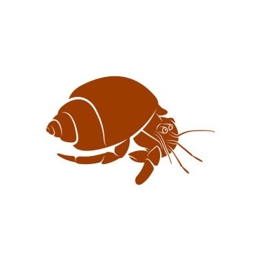 Münzevi yengeç tasarım vektör çizimi, Yaratıcı Münzevi yengeç logosu tasarım konsept şablonu, sembol simgeleri