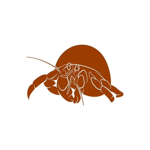 Illustration Vectorielle Conception Crabe Ermite Modèle Conception Logo Crabe Ermite — Image vectorielle