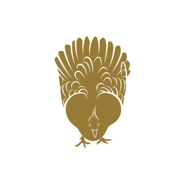 Иллюстрация Вектора Птиц Голубей Crested Pigeon Bird Logo Design Template — стоковый вектор