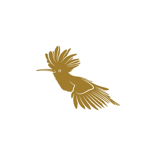 Ilustracja Wektora Eurazji Hoopoe Eurasian Hoopoe Projekt Logo Ptaka Szablon — Wektor stockowy