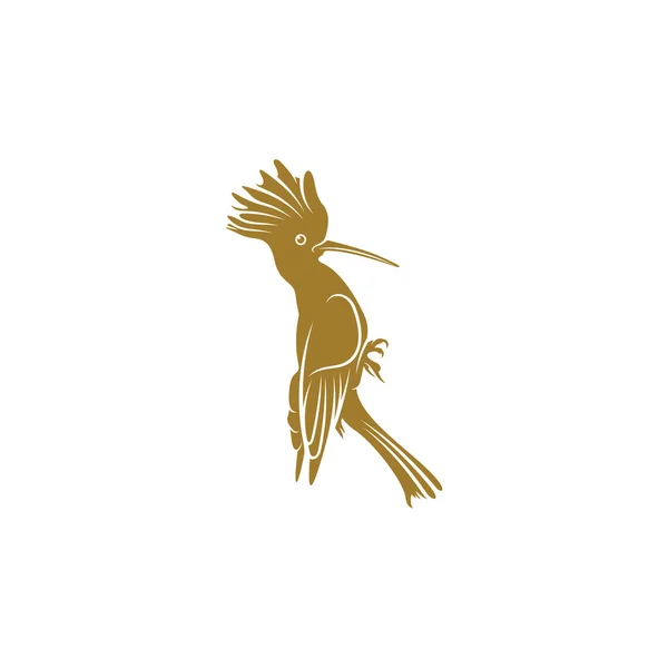 Avrasya Hoopoe Kuş Vektör Çizimi Avrasya Hoopoe Kuş Logosu Tasarım — Stok Vektör