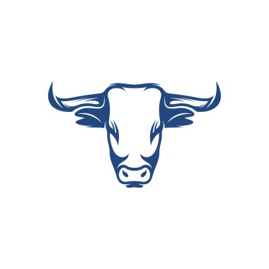 Baş Boğa vektör çizimi. Yaratıcı Baş Boğa logo tasarım şablonu