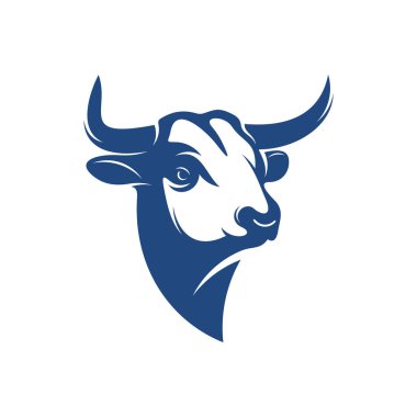 Baş Boğa vektör çizimi. Yaratıcı Baş Boğa logo tasarım şablonu