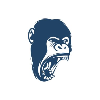 Baş Maymun vektör çizimi. Baş Maymun logo tasarım şablonu. Yaratıcı sembol