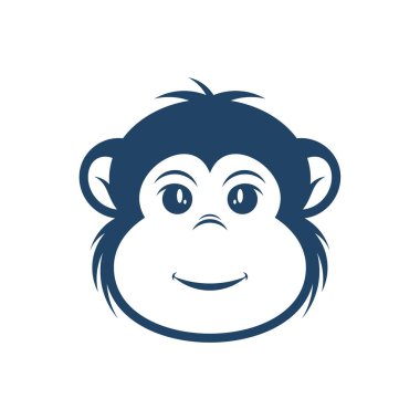 Baş Maymun vektör çizimi. Baş Maymun logo tasarım şablonu. Yaratıcı sembol