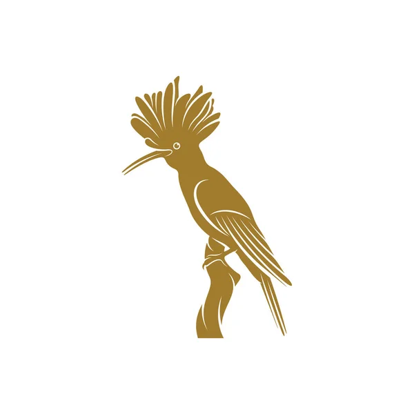 Ilustracja Wektora Eurazji Hoopoe Eurasian Hoopoe Projekt Logo Ptaka Szablon — Wektor stockowy