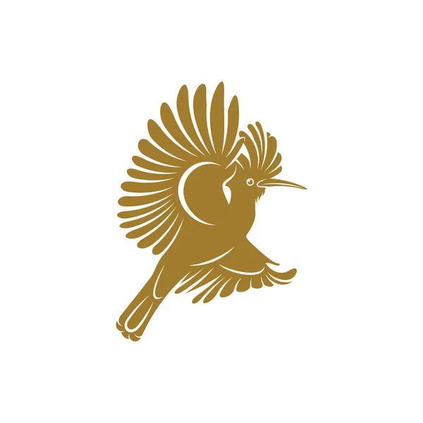 Ilustracja Wektora Eurazji Hoopoe Eurasian Hoopoe Projekt Logo Ptaka Szablon — Wektor stockowy