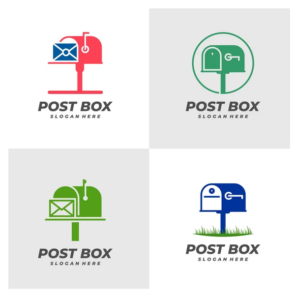 Posta Kutusu Logo Vektör Şablonu Yaratıcı Posta Kutusu Logo Tasarım — Stok Vektör