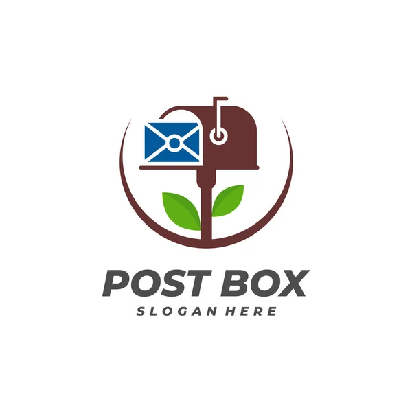 Post Box Met Logo Vector Template Creatieve Post Box Logo — Stockvector