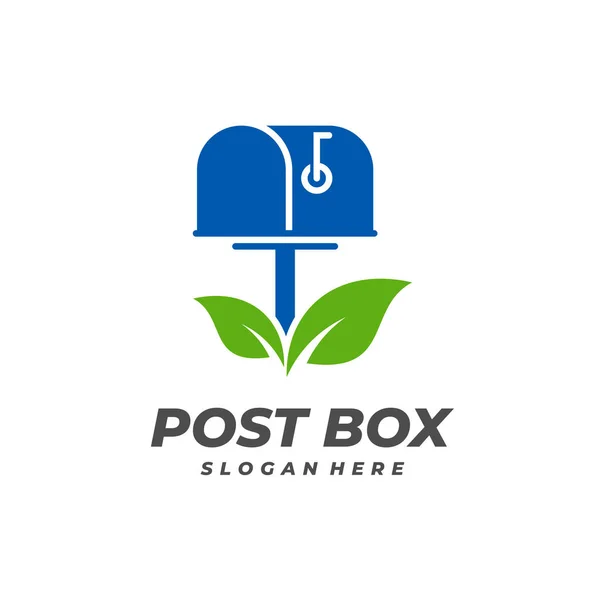 Post Box Met Logo Vector Template Creatieve Post Box Logo — Stockvector