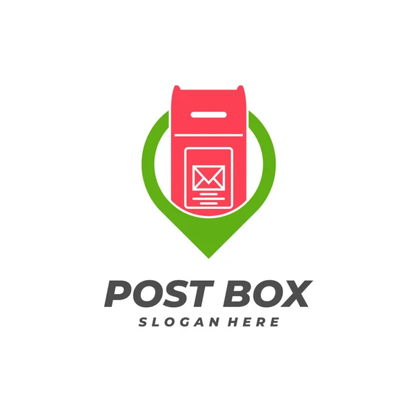 Point Posta Kutusu Logo Vektör Şablonu Yaratıcı Posta Kutusu Logo — Stok Vektör