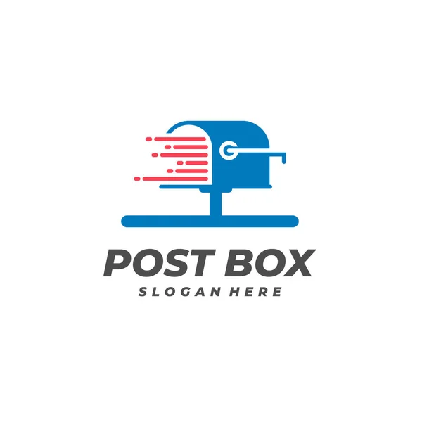 Snelle Post Box Logo Vector Template Creative Post Box Logo — Stockvector