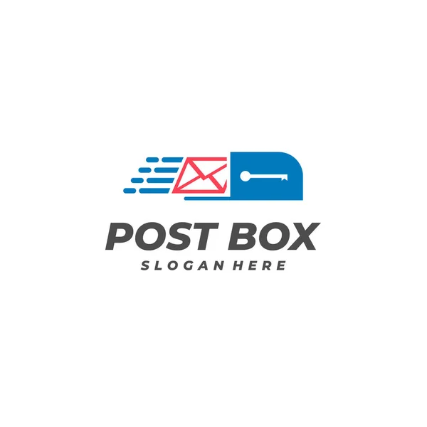 Fast Post Box Logo Vector Template Creative Post Box Logo — Stock Vector