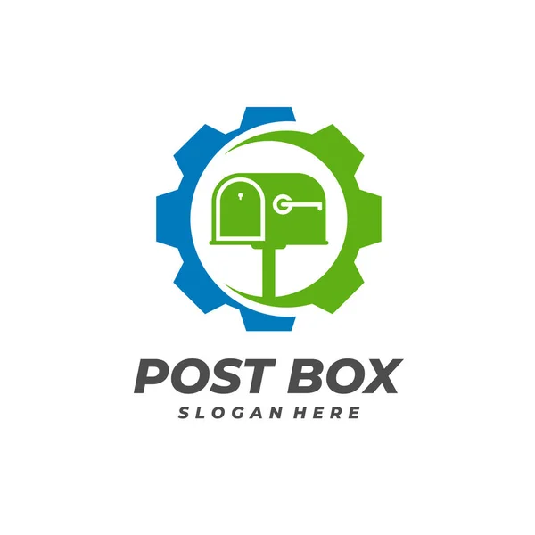 Versnellingsbak Logo Vector Template Creatieve Post Box Logo Ontwerp Concepten — Stockvector