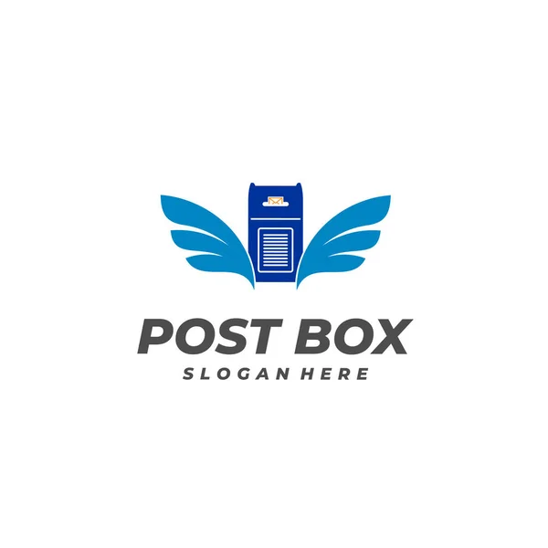 Modelo Vetor Logotipo Wing Post Box Creative Post Box Conceitos —  Vetores de Stock