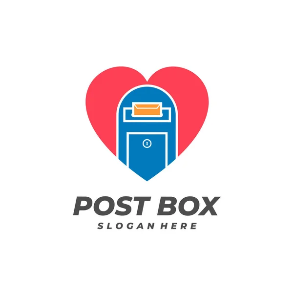 Love Post Posta Kutusu Logo Vektör Şablonu Yaratıcı Posta Kutusu — Stok Vektör