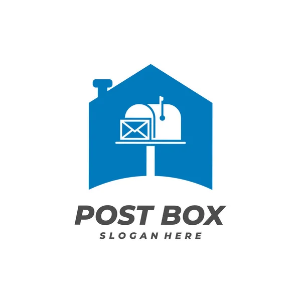 Casa Post Box Logo Modello Vettoriale Creative Post Box Logo — Vettoriale Stock