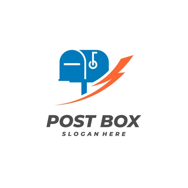 Fast Post Box Vector Template Creative Post Box 디자인 — 스톡 벡터