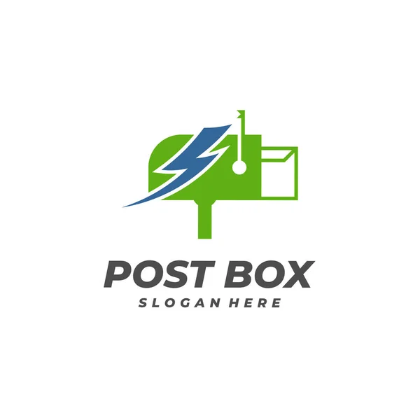 Hızlı Posta Kutusu Logo Vektör Şablonu Yaratıcı Posta Kutusu Logo — Stok Vektör