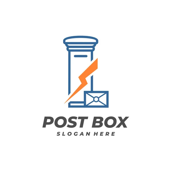 Snelle Post Box Logo Vector Template Creative Post Box Logo — Stockvector