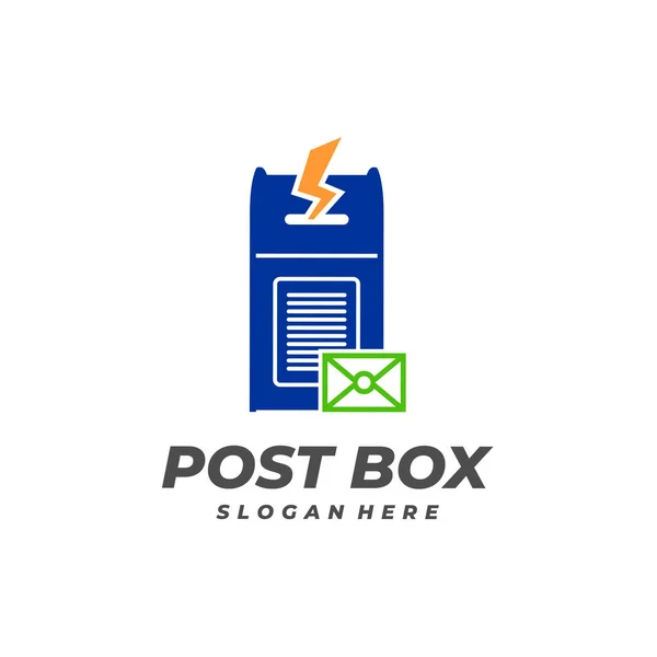 Fast Post Box Vector Template Creative Post Box 디자인 — 스톡 벡터