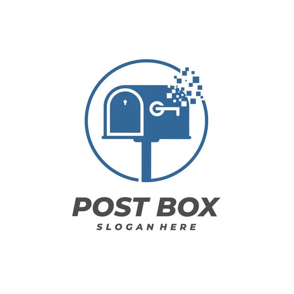 Pixel Post Box Logo Vector Template Creatieve Post Box Logo — Stockvector