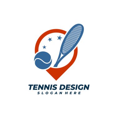 Point Tennis logo vektör şablonu, Yaratıcı Tenis logosu tasarım kavramları.