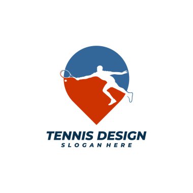 Point Tennis logo vektör şablonu, Yaratıcı Tenis logosu tasarım kavramları.