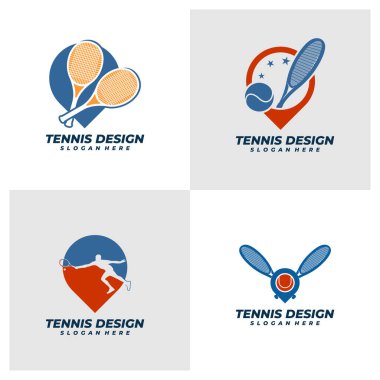 Point Tennis logo vektör şablonu, Yaratıcı Tenis logosu tasarım kavramları.